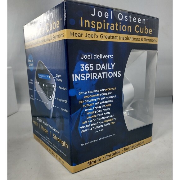 Joel Osteen Inspiration Audio Cube With Sermons and Affirmations New In Box - Picture 4 of 15